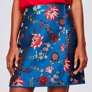 EUC LOFT Wildflower Jacquard Wrap Skirt